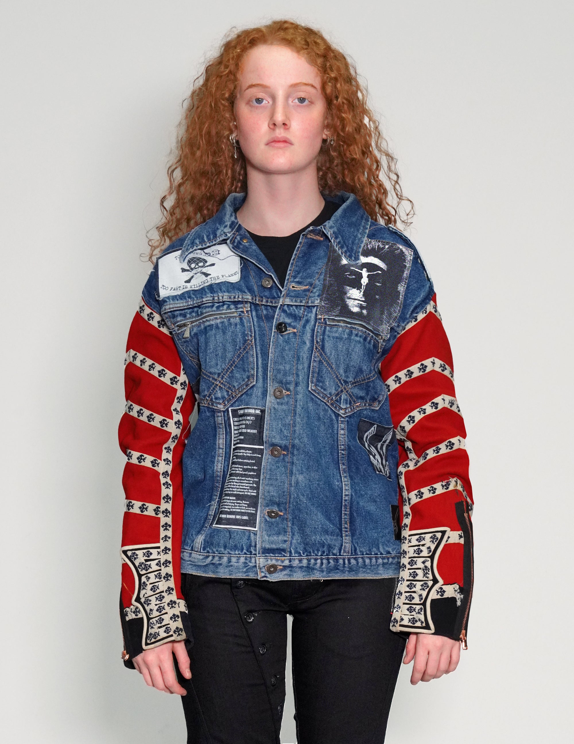 Denim Jacket with Welsh Guards Sleeves