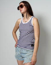 Vintage Marine T-Shirt mit blauen Streifen