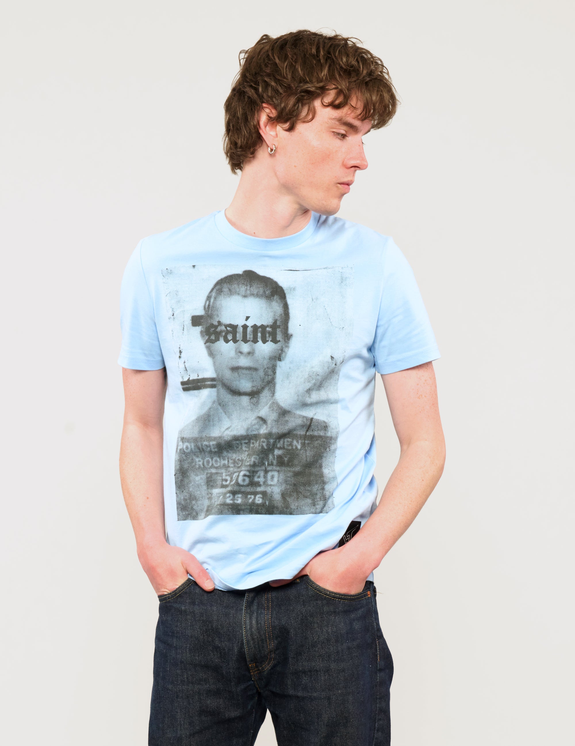 'Saint' T-Shirt in Blue