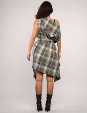 The Pirate Dress – Grey Blue Tartan
