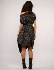The Pirate Dress – Black Silver Floral Embroidery