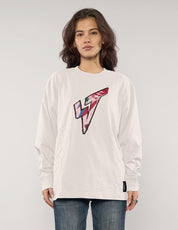 ST 'A Lad Insane' Long Sleeve Logo Tee in Ecru
