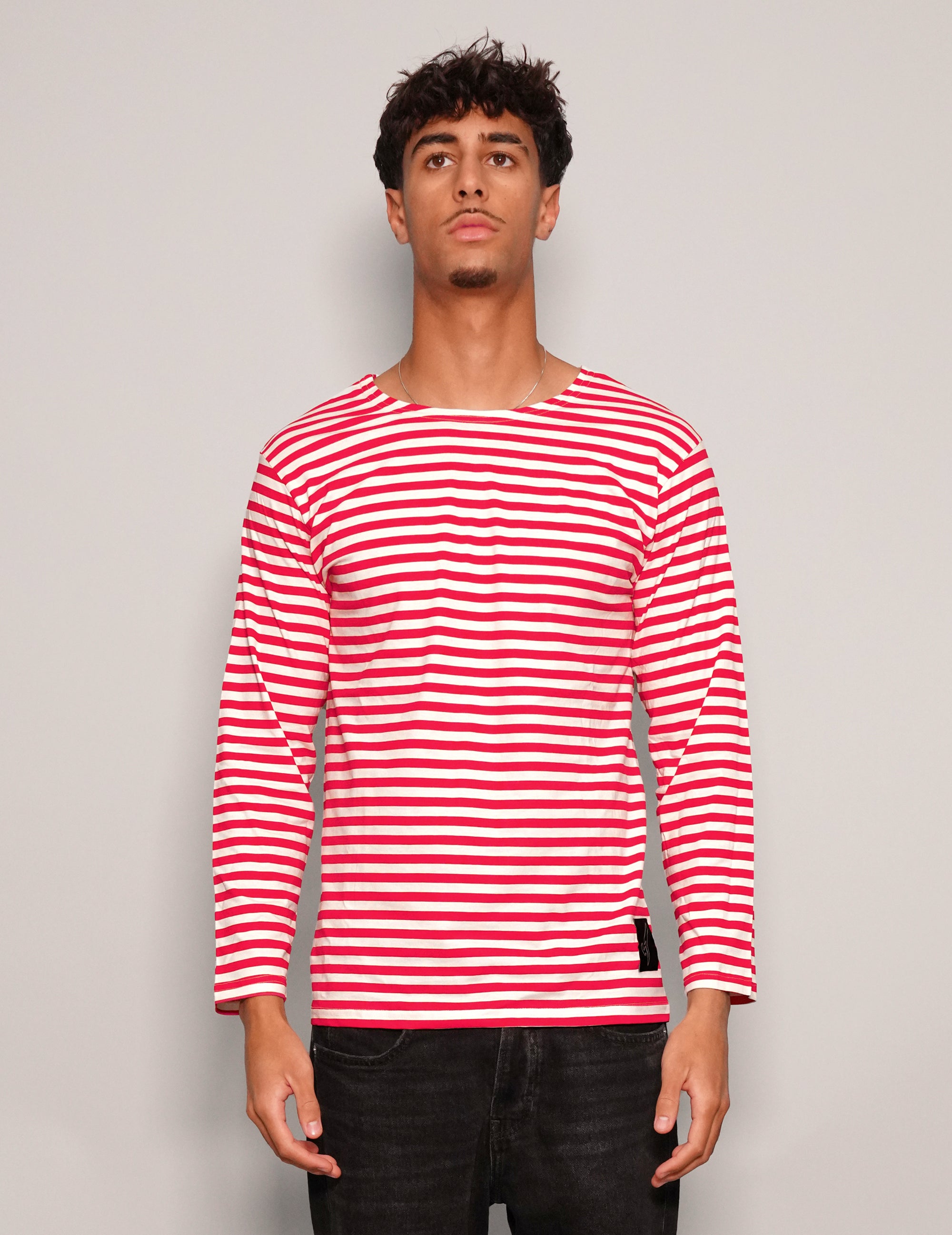 Men's Vintage Red Striped Long Sleeve T-Shirt | Stuart Trevor