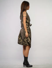 The Pirate Dress – Olive Barogue Jacquard