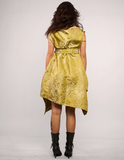 The Pirate Dress – Chartreuse Floral Jacquard