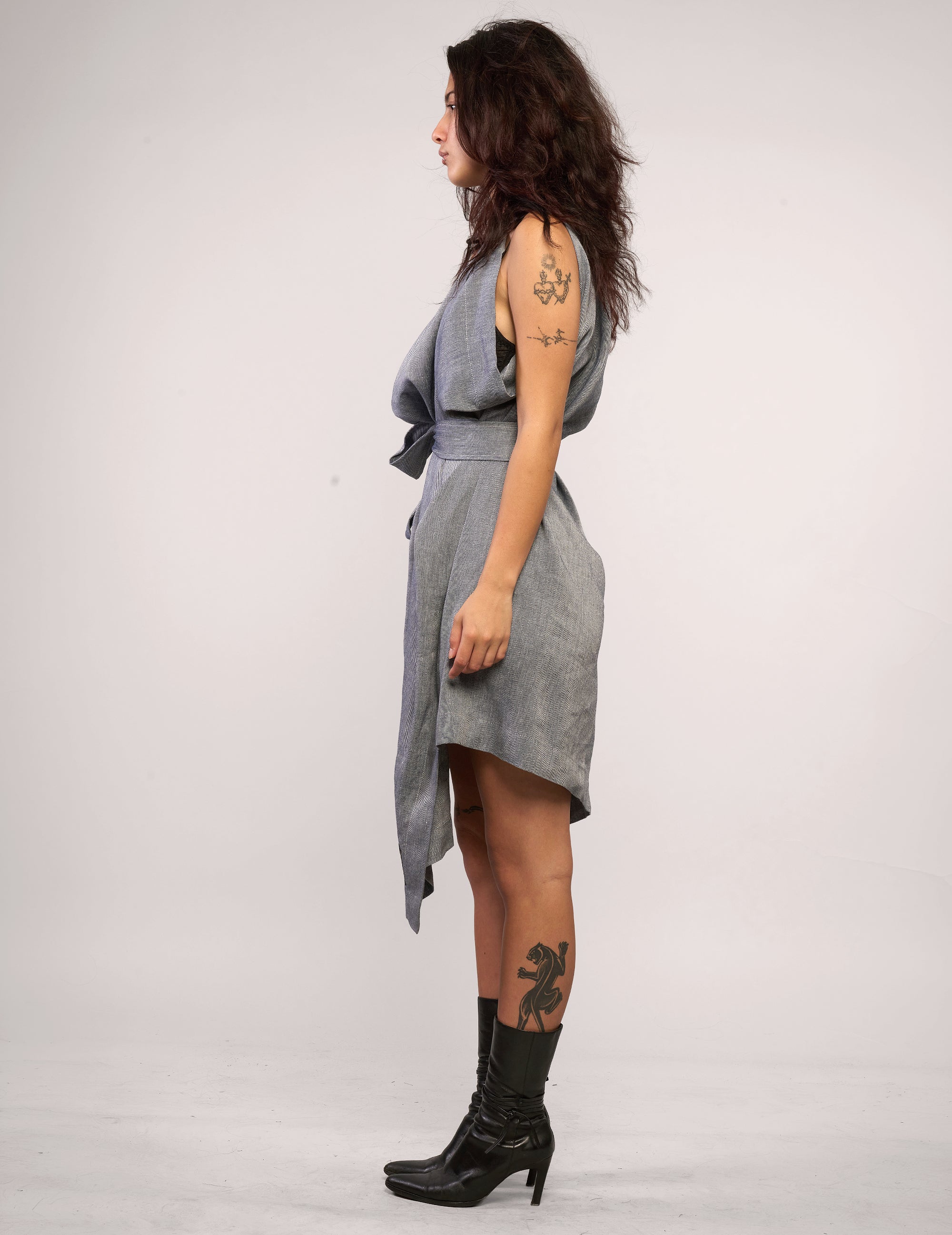 The Pirate Dress – Grey Chambray