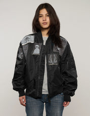 Blouson aviateur léger MA-1 avec écussons, couleur marine