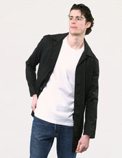 Stuart Trevor Waxed Mac in Black