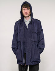 IMMORTAL Hooded Parka in Navy Micro Dot