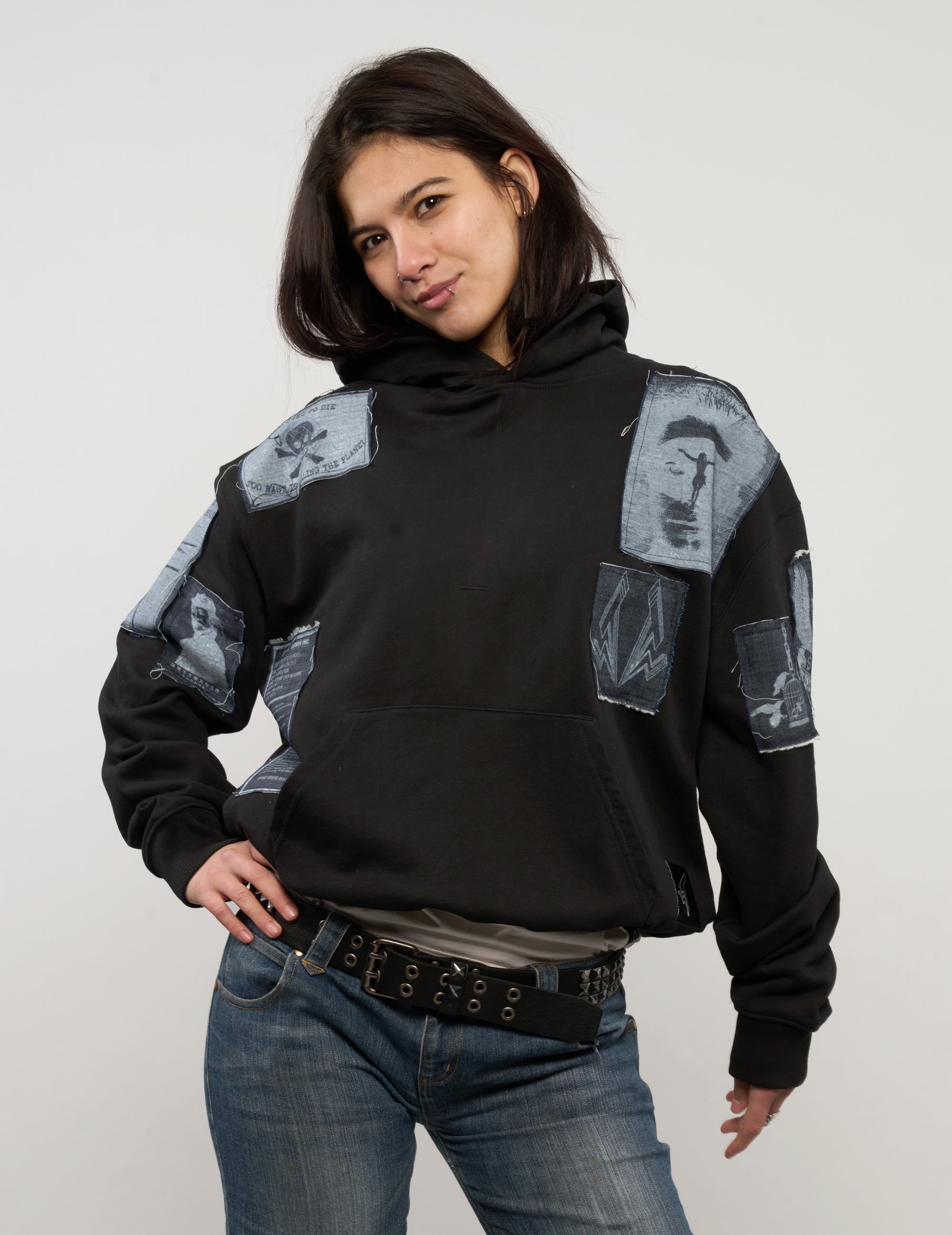 ST Multipatch Logo Hoodie in Black