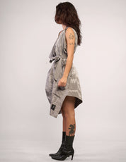 The Pirate Dress – Silver Crinkle Taffeta