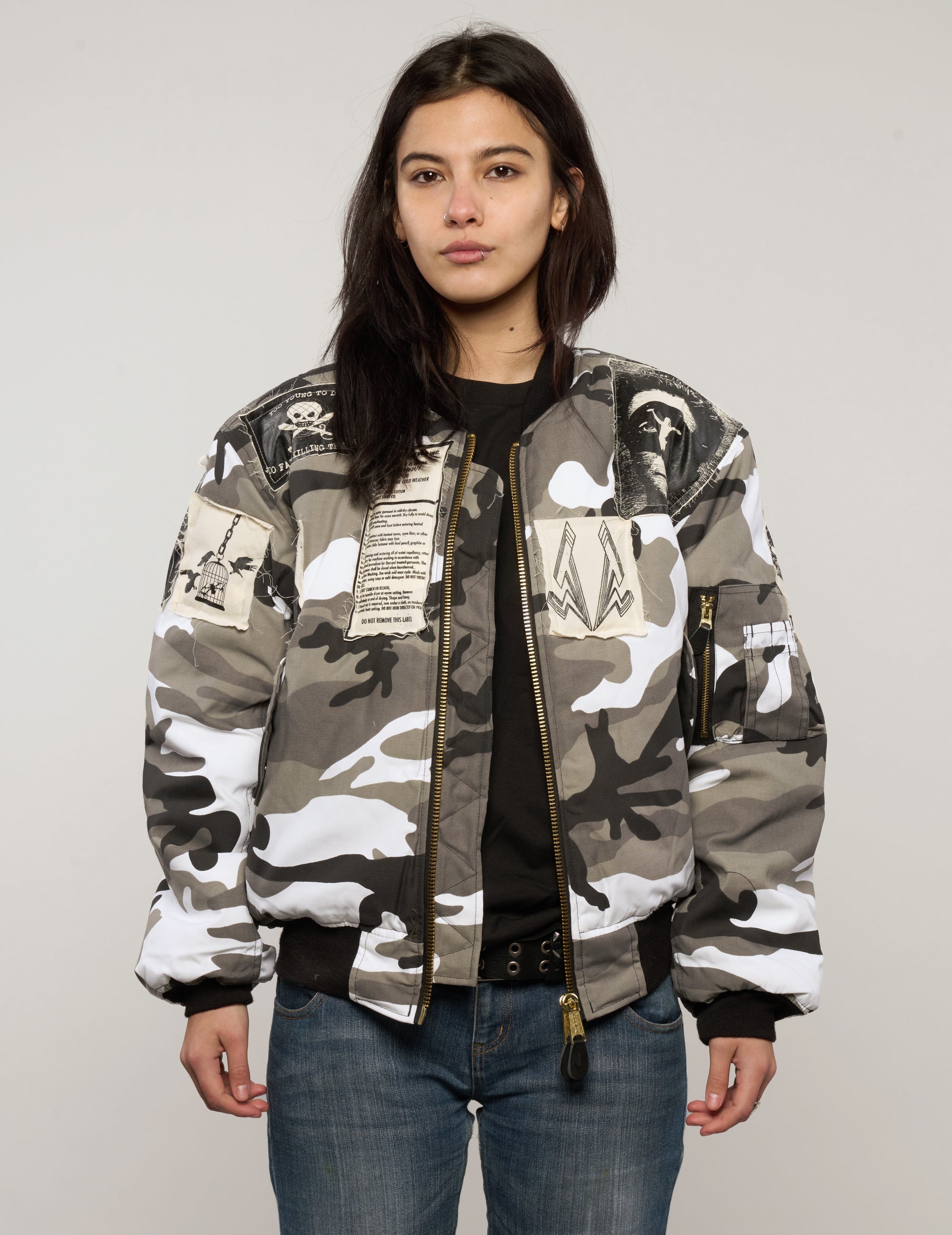 MA-1 Patched Bomber in Arctic Camo