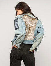Vintage Patched Party Back Denim Jacket