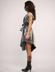 The Pirate Dress – Gunmetal Taffeta