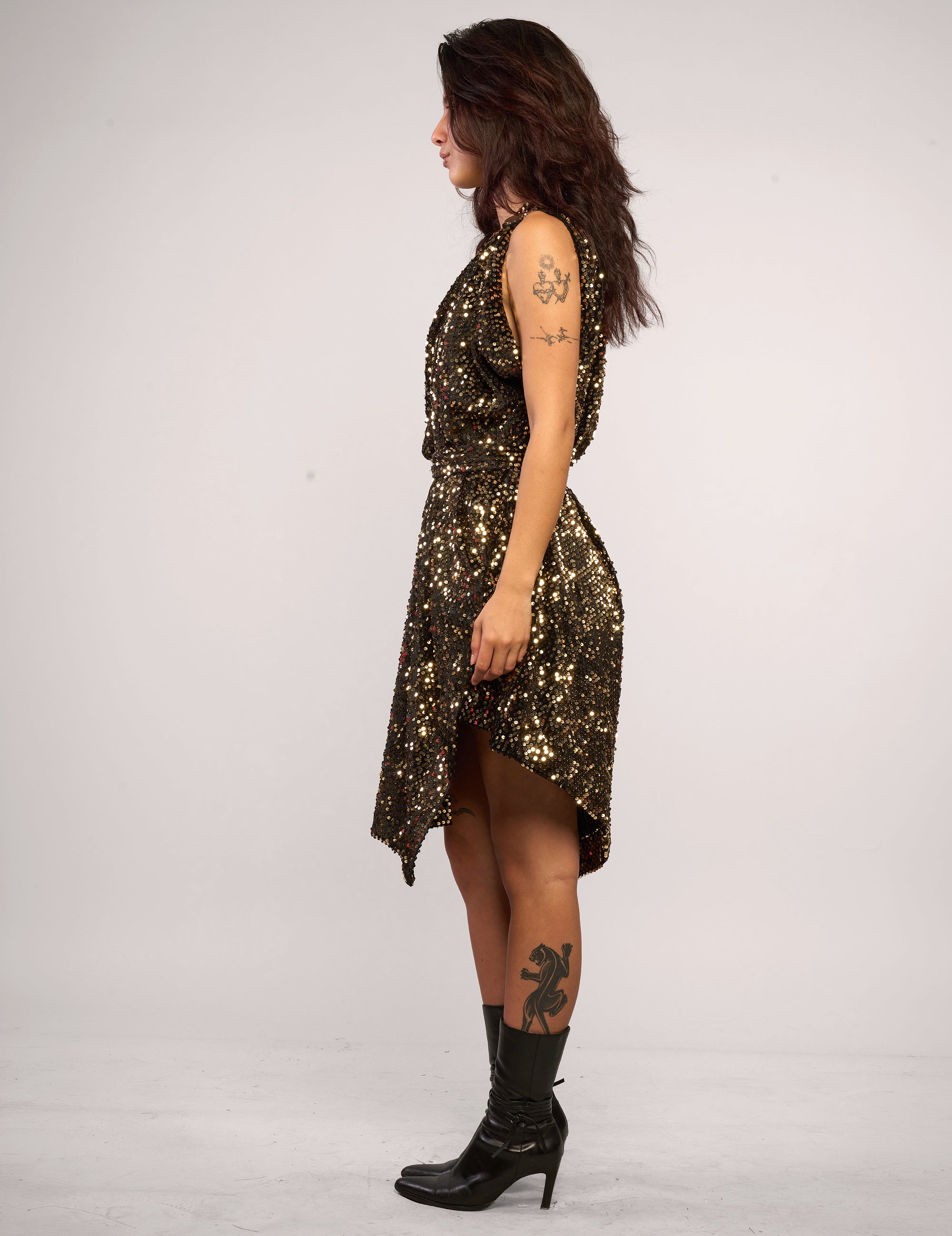 The Pirate Dress – Black & Gold Sequin