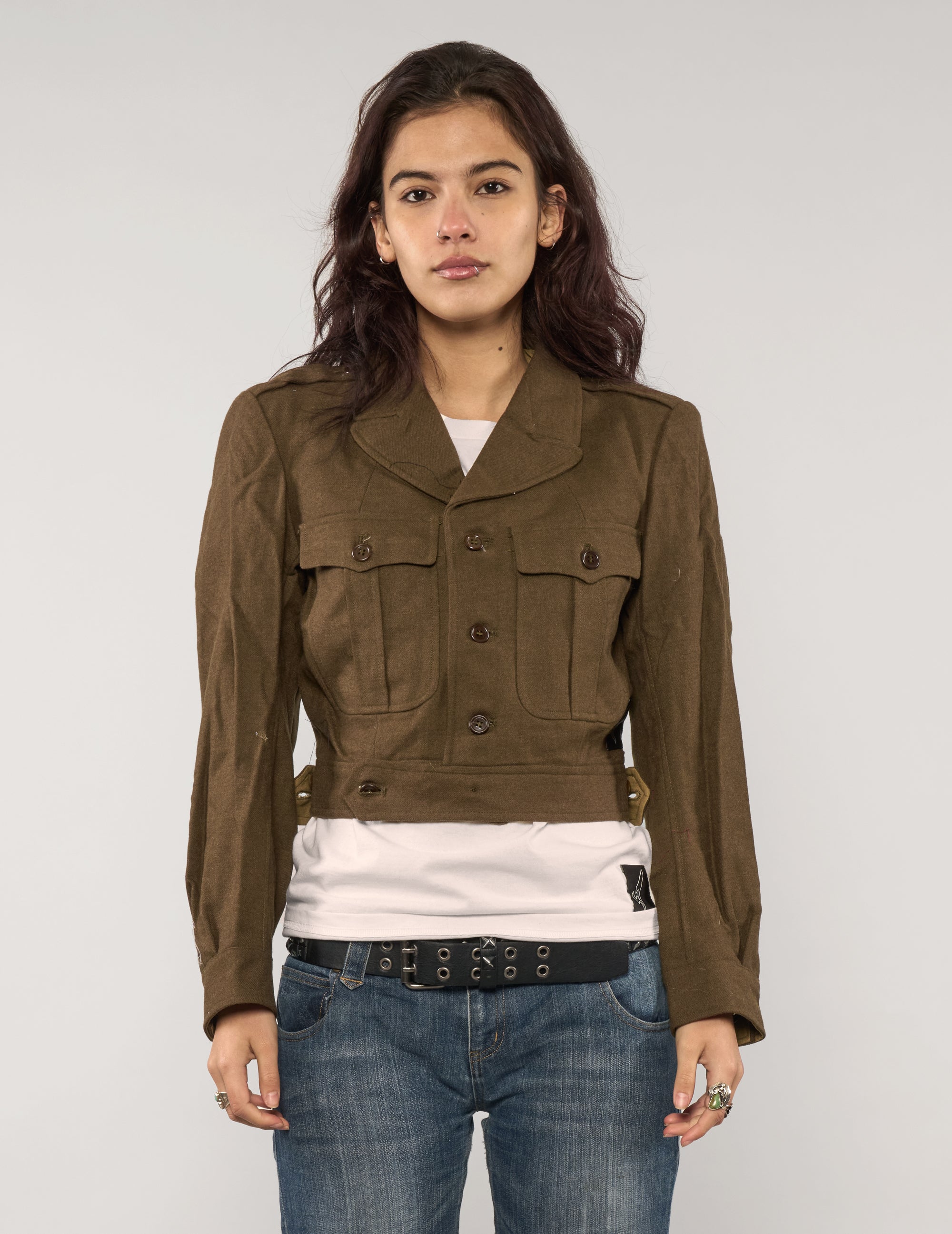 French Cropped Military Jacket