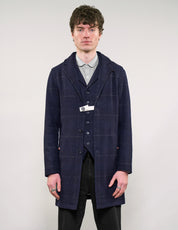 IMMORTAL Silverstone Frock Coat - Bouclé Windowpane Navy Check