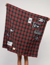 The Riot Patched Scarf in Black & Red Tartan