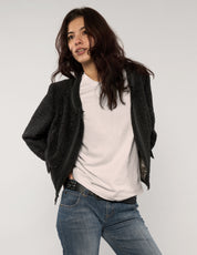 Vintage Tweed Tape Trim Cropped Jacket