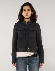 Cropped Military Style Jacket