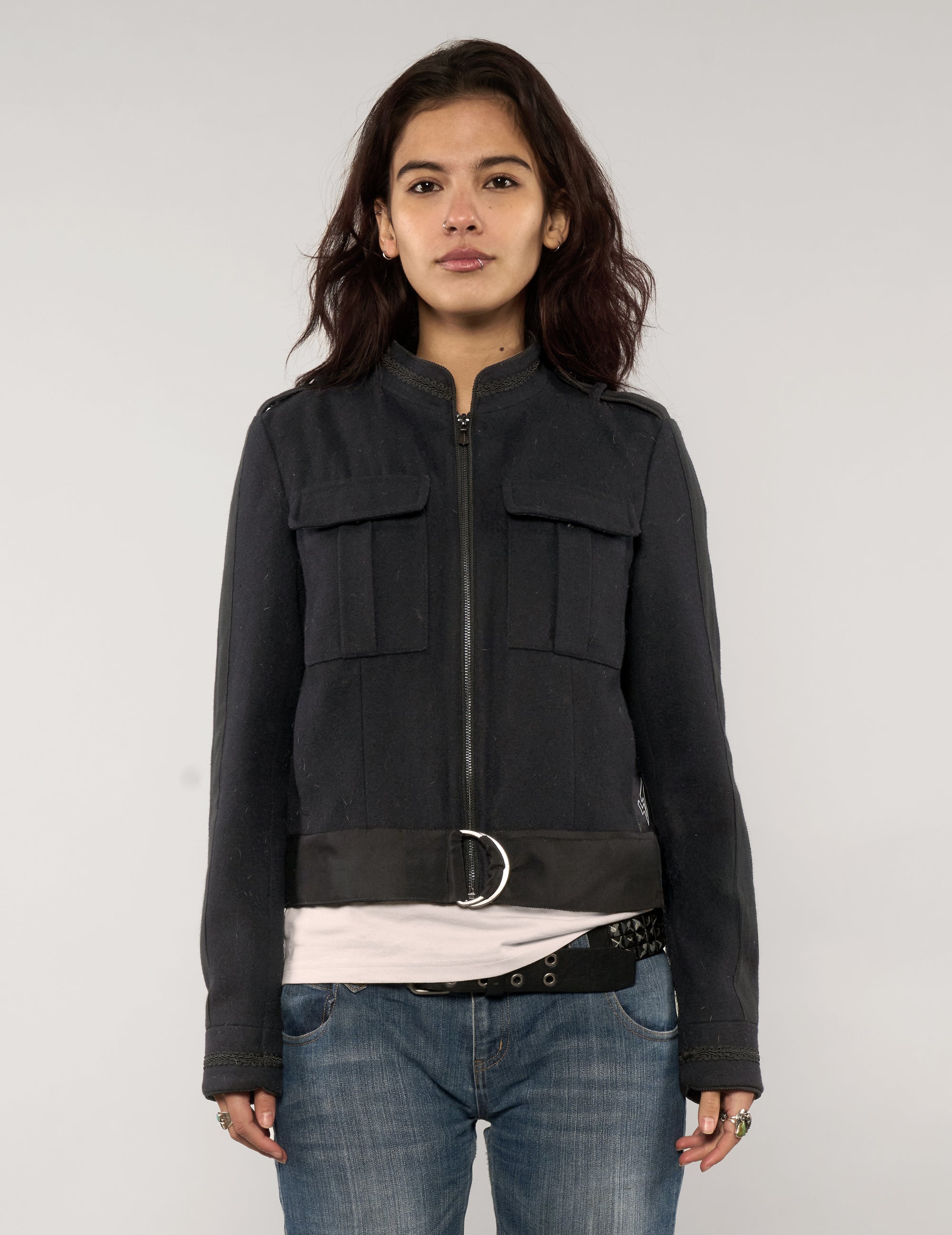 Cropped Military Style Jacket