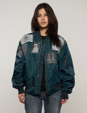 MA-1 Light Weight Patched Bomber Jacket in Teal