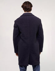 Nigel Hall Single Breasted Overcoat in Navy