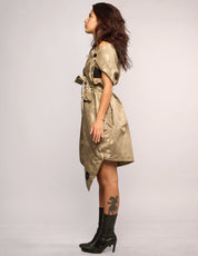 The Pirate Dress – Stone Baroque Jacquard Rayon Taffeta