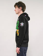 Limited Edition Patched Zip Hoodie in Black