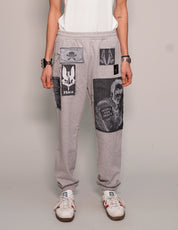 Multi-patch Jogger Pants in Grey