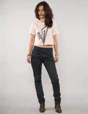 IMMORTAL Button Down Cotton Twill Jeans in Navy