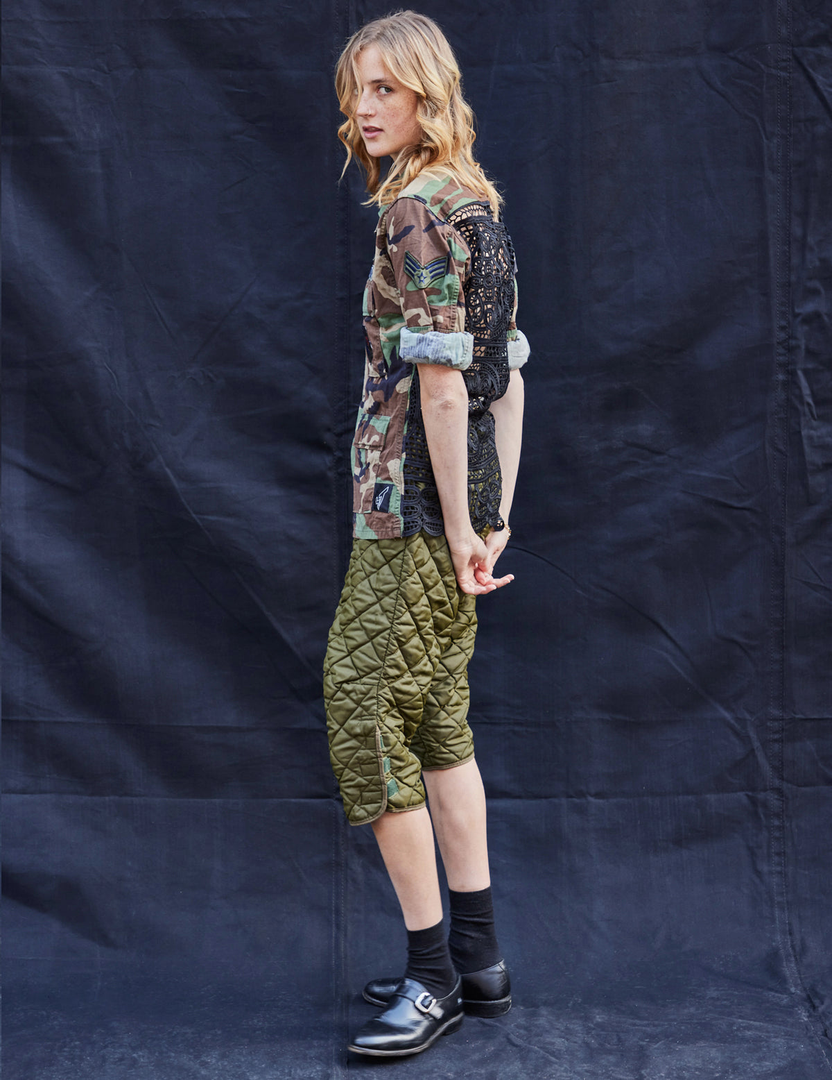 Pantalon court matelassé