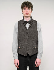 IMMORTAL Black and White Bouclé Tweed Waistcoat