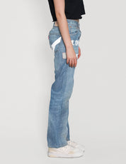 'Love Will Tear Us Apart' Jeans in Light Blue