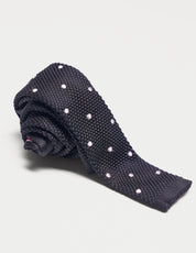 Elensa Silk Tie - Black Dot