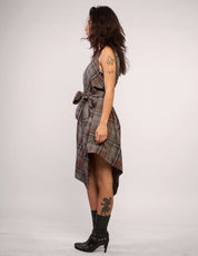 The Pirate Dress – Taupe Tartan