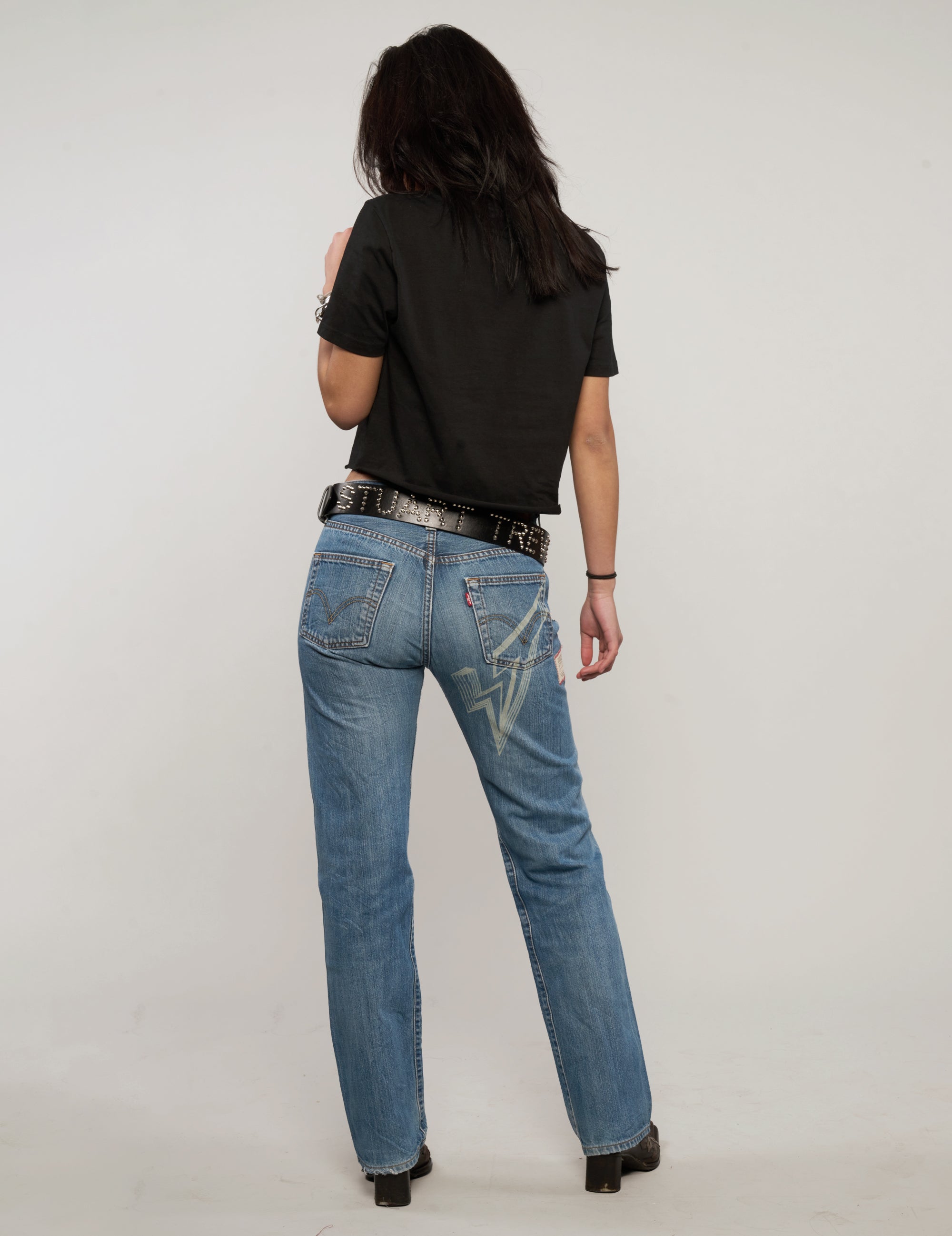 Laser Printed ST Jeans in Blue