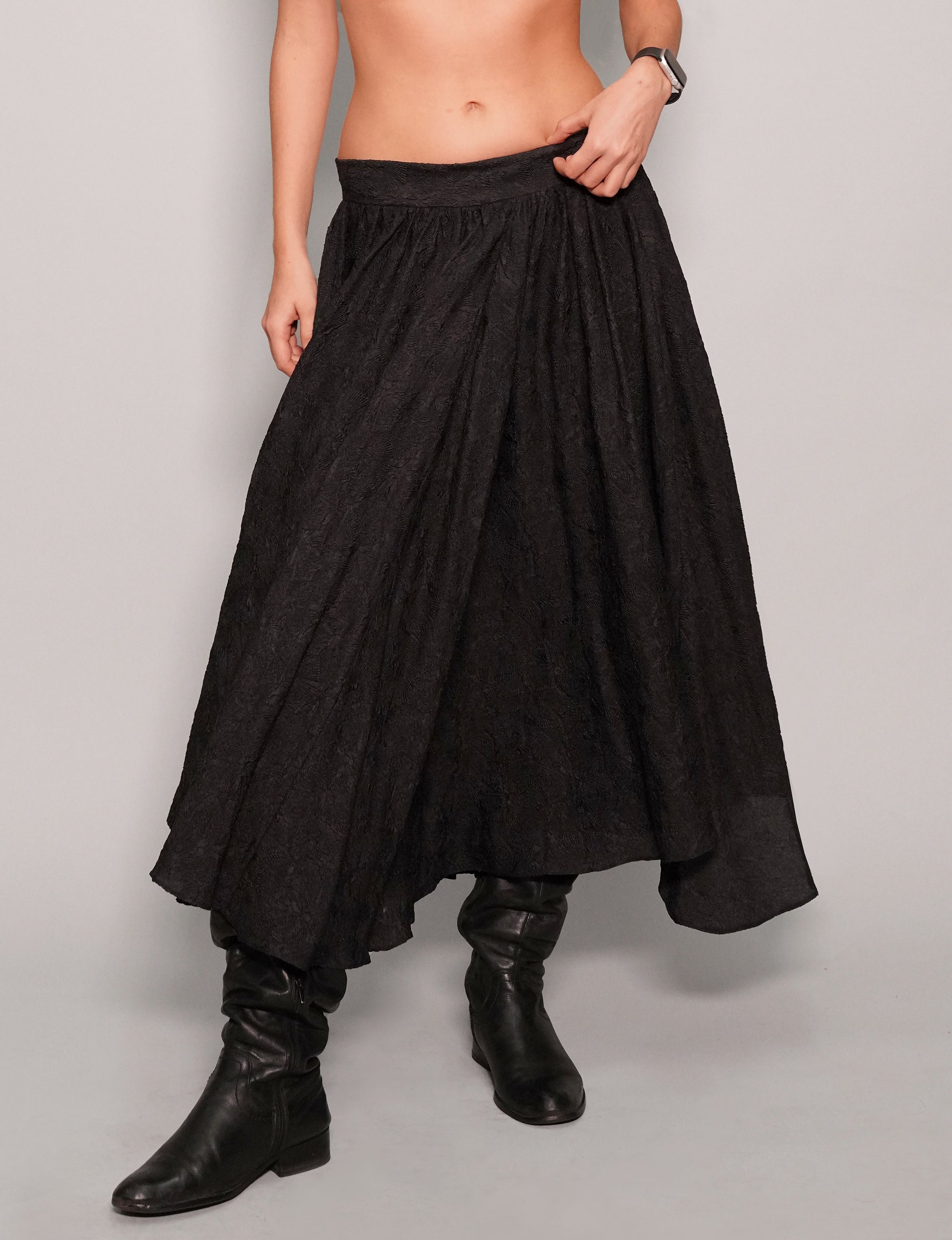 Textured Silk Skirt