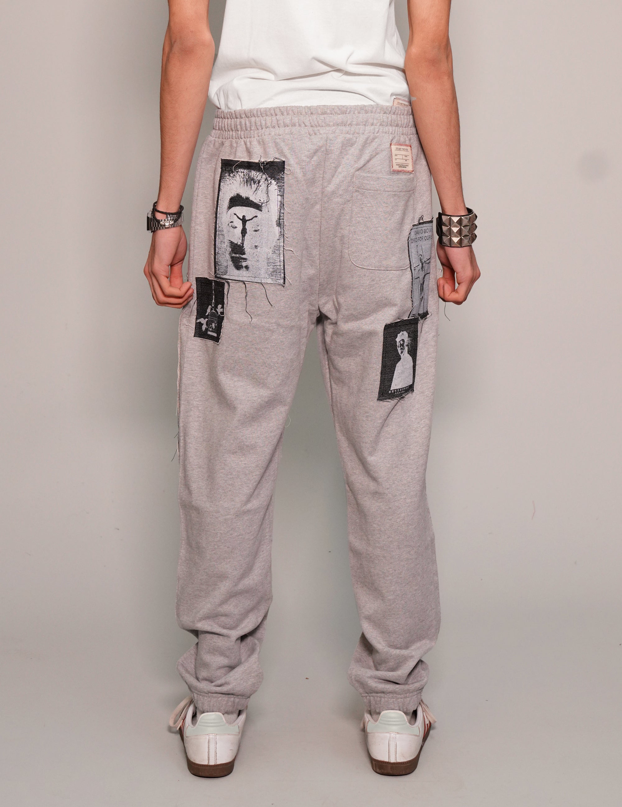 Multi-patch Jogger Pants in Grey