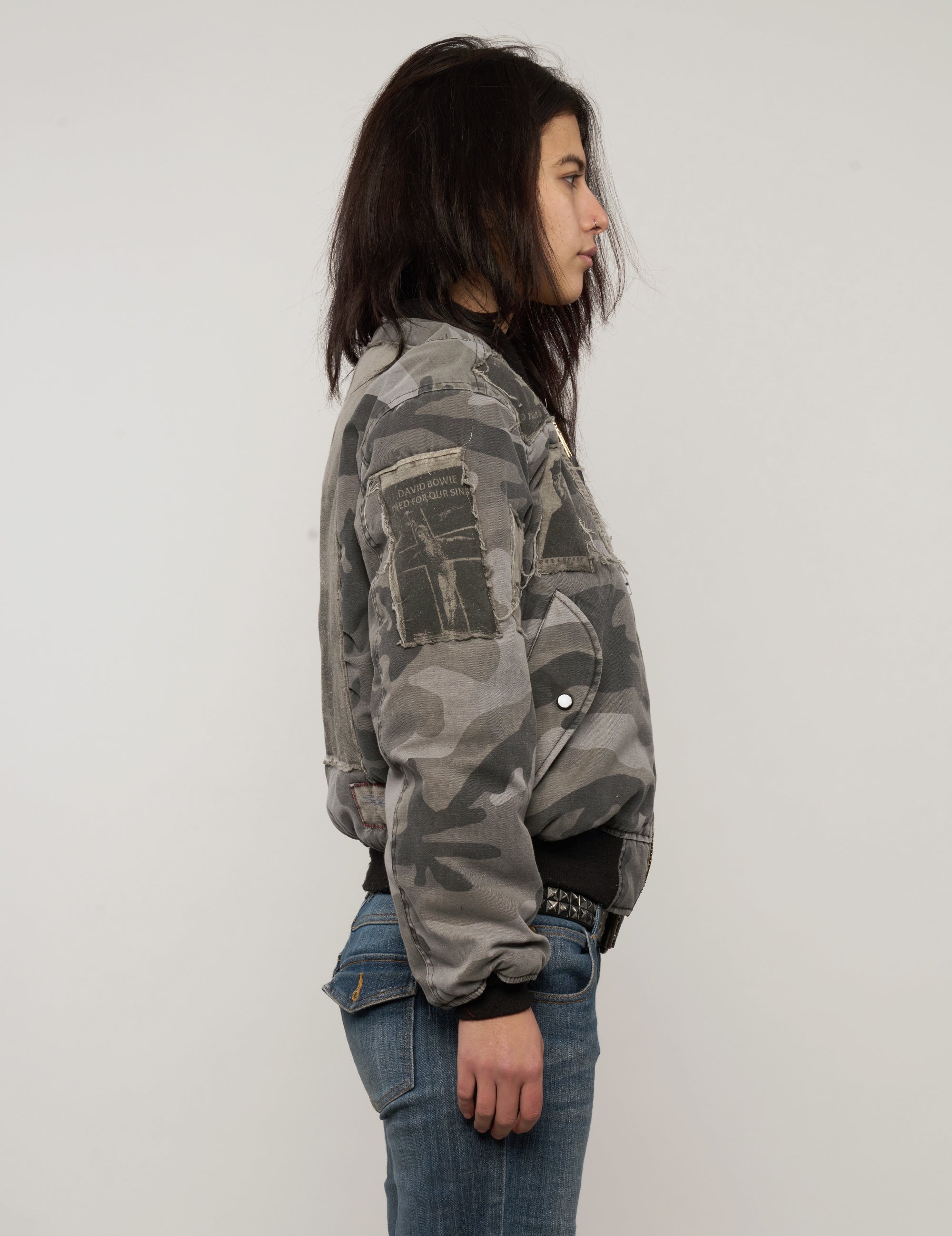 MA-1 Patched Bomber in Grey Camo