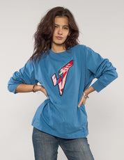 ST 'A Lad Insane' Long Sleeve Logo Tee in Blue