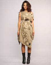 The Pirate Dress – Stone Baroque Jacquard Rayon Taffeta