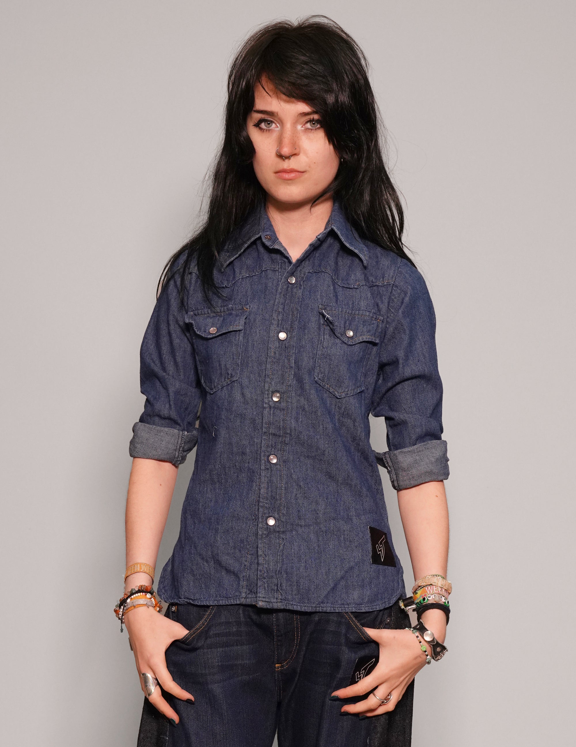 Party Back Shirt - Slim Fit - Black Art-Deco Sequin