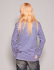 Vintage Naval T-Shirt in Blue Stripe with Embroidered Logo