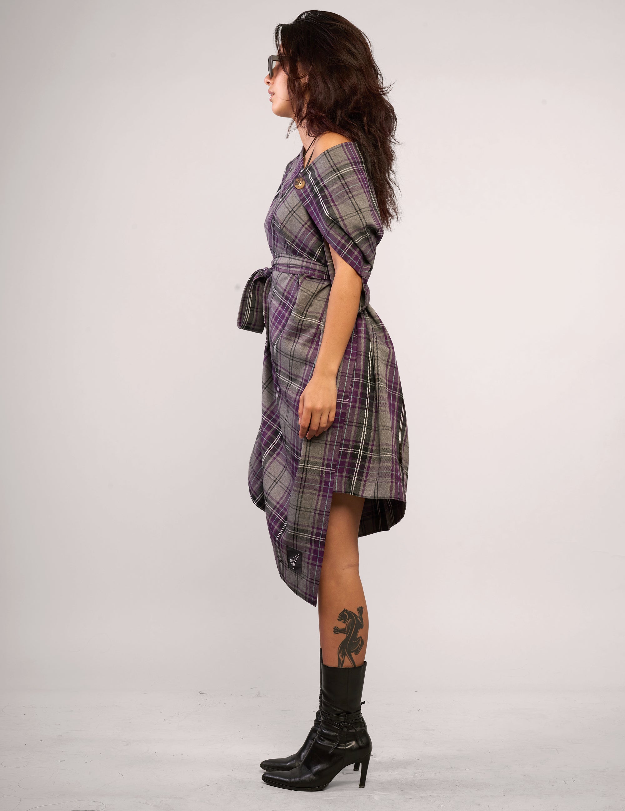 The Pirate Dress – Purple Grey Tartan