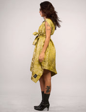 The Pirate Dress – Chartreuse Floral Jacquard