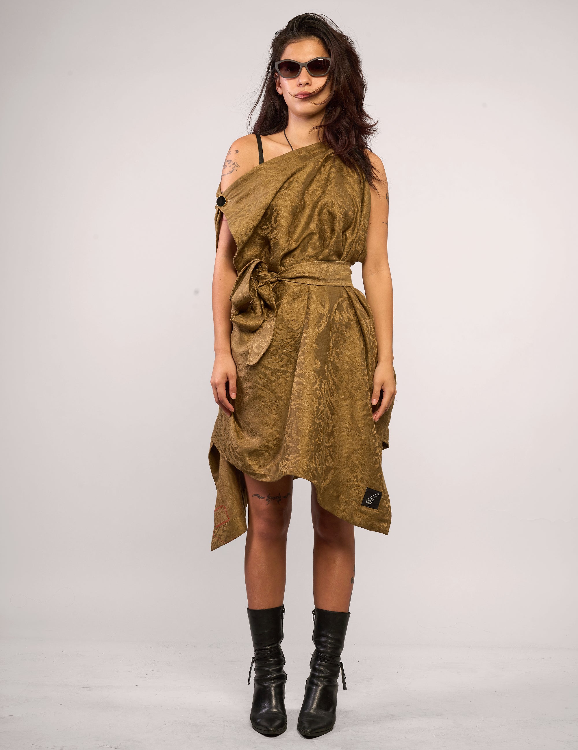 The Pirate Dress – Antique Gold Jacquard