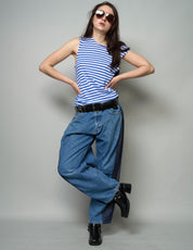 Barrel Fit Jeans mit Seitenpanel