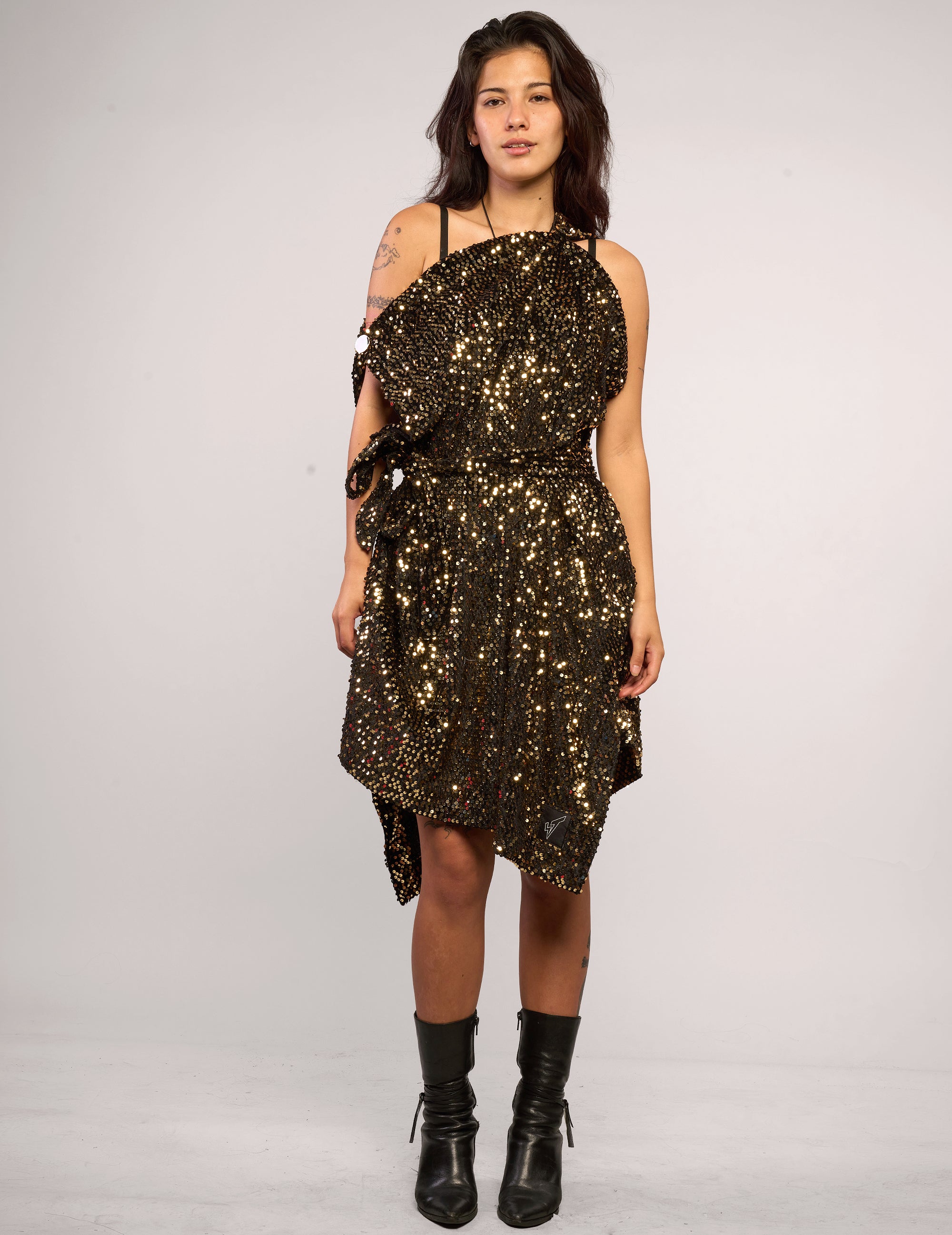 The Pirate Dress – Black & Gold Sequin