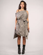 The Pirate Dress – Silver Crinkle Taffeta